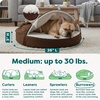 image:imageFurhaven 26 Round Orthopedic Dog Bed for MediumSmall Dogs w Removable Washable Cover For Dogs Up to 30 lbs  Sherpa amp Suede Snuggery  Gray 26inchEspresso