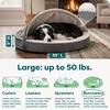 image:imageFurhaven 26 Round Orthopedic Dog Bed for MediumSmall Dogs w Removable Washable Cover For Dogs Up to 30 lbs  Sherpa amp Suede Snuggery  Gray 26inchGray