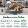 image:imageFurhaven 26 Round Orthopedic Dog Bed for MediumSmall Dogs w Removable Washable Cover For Dogs Up to 30 lbs  Sherpa amp Suede Snuggery  Gray 26inchGray