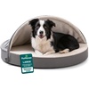 image:imageFurhaven 26 Round Orthopedic Dog Bed for MediumSmall Dogs w Removable Washable Cover For Dogs Up to 30 lbs  Sherpa amp Suede Snuggery  Gray 26inchGray