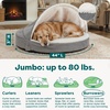 image:imageFurhaven 26 Round Orthopedic Dog Bed for MediumSmall Dogs w Removable Washable Cover For Dogs Up to 30 lbs  Sherpa amp Suede Snuggery  Gray 26inchGray