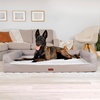 image:imageFurhaven Cooling Dog Sofa Bed  Memory Foam Couch with Bolsters Textured Plush amp WaterResistant Cover Washable Cover  Riverway JumboGreige