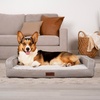 image:imageFurhaven Cooling Dog Sofa Bed  Memory Foam Couch with Bolsters Textured Plush amp WaterResistant Cover Washable Cover  Riverway JumboGreige
