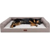 image:imageFurhaven Cooling Dog Sofa Bed  Memory Foam Couch with Bolsters Textured Plush amp WaterResistant Cover Washable Cover  Riverway JumboGreige
