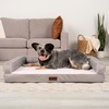 image:imageFurhaven Cooling Dog Sofa Bed  Memory Foam Couch with Bolsters Textured Plush amp WaterResistant Cover Washable Cover  Riverway JumboGreige