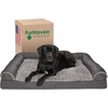 image:imageFurhaven Cooling Gel Dog Bed for Large Dogs w Removable Bolsters amp Washable Cover For Dogs Up to 95 lbs  Luxe Faux Fur amp Performance Linen Sofa  Charcoal JumboXLCharcoal