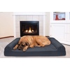 image:imageFurhaven Cooling Gel Dog Bed for Large Dogs w Removable Bolsters amp Washable Cover For Dogs Up to 95 lbs  Luxe Faux Fur amp Performance Linen Sofa  Charcoal JumboXLIron Gray