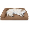 image:imageFurhaven Cooling Gel Dog Bed for Large Dogs w Removable Bolsters amp Washable Cover For Dogs Up to 95 lbs  Luxe Faux Fur amp Performance Linen Sofa  Charcoal JumboXLToasted Brown