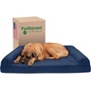 image:imageFurhaven Cooling Gel Dog Bed for Large Dogs w Removable Bolsters amp Washable Cover For Dogs Up to 95 lbs  Luxe Faux Fur amp Performance Linen Sofa  Charcoal JumboXLNavy Blue