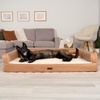 image:imageFurhaven Cooling Gel Dog Bed for Large Dogs w Removable Bolsters amp Washable Cover For Dogs Up to 95 lbs  Luxe Faux Fur amp Performance Linen Sofa  Charcoal JumboXLCamel