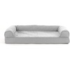 image:imageFurhaven Cooling Gel Dog Bed for Large Dogs w Removable Bolsters amp Washable Cover For Dogs Up to 95 lbs  Luxe Faux Fur amp Performance Linen Sofa  Charcoal JumboXLSilver Gray