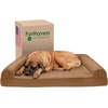 image:imageFurhaven Cooling Gel Dog Bed for Large Dogs w Removable Bolsters amp Washable Cover For Dogs Up to 95 lbs  Luxe Faux Fur amp Performance Linen Sofa  Charcoal JumboXLToasted Brown