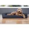 image:imageFurhaven Cooling Gel Dog Bed for Large Dogs w Removable Bolsters amp Washable Cover For Dogs Up to 95 lbs  Luxe Faux Fur amp Performance Linen Sofa  Charcoal JumboXLIron Gray