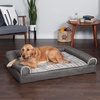 image:imageFurhaven Cooling Gel Dog Bed for Large Dogs w Removable Bolsters amp Washable Cover For Dogs Up to 95 lbs  Luxe Faux Fur amp Performance Linen Sofa  Charcoal JumboXLCharcoal