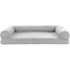image:imageFurhaven Cooling Gel Dog Bed for Large Dogs w Removable Bolsters amp Washable Cover For Dogs Up to 95 lbs  Luxe Faux Fur amp Performance Linen Sofa  Charcoal JumboXLSilver Gray
