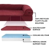 image:imageFurhaven Cooling Gel Dog Bed for Large Dogs w Removable Bolsters amp Washable Cover For Dogs Up to 95 lbs  Luxe Faux Fur amp Performance Linen Sofa  Charcoal JumboXLWine Red