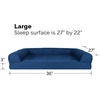 image:imageFurhaven Cooling Gel Dog Bed for Large Dogs w Removable Bolsters amp Washable Cover For Dogs Up to 95 lbs  Luxe Faux Fur amp Performance Linen Sofa  Charcoal JumboXLNavy Blue