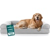 image:imageFurhaven Cooling Gel Dog Bed for Large Dogs w Removable Bolsters amp Washable Cover For Dogs Up to 95 lbs  Luxe Faux Fur amp Performance Linen Sofa  Charcoal JumboXLSilver Gray