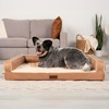image:imageFurhaven Cooling Gel Dog Bed for Large Dogs w Removable Bolsters amp Washable Cover For Dogs Up to 95 lbs  Luxe Faux Fur amp Performance Linen Sofa  Charcoal JumboXLCamel