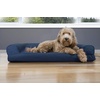 image:imageFurhaven Cooling Gel Dog Bed for Large Dogs w Removable Bolsters amp Washable Cover For Dogs Up to 95 lbs  Luxe Faux Fur amp Performance Linen Sofa  Charcoal JumboXLNavy Blue