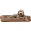 image:imageFurhaven Cooling Gel Dog Bed for Large Dogs w Removable Bolsters amp Washable Cover For Dogs Up to 95 lbs  Luxe Faux Fur amp Performance Linen Sofa  Charcoal JumboXLToasted Brown