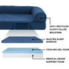 image:imageFurhaven Cooling Gel Dog Bed for Large Dogs w Removable Bolsters amp Washable Cover For Dogs Up to 95 lbs  Luxe Faux Fur amp Performance Linen Sofa  Charcoal JumboXLNavy Blue