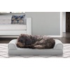 image:imageFurhaven Cooling Gel Dog Bed for Large Dogs w Removable Bolsters amp Washable Cover For Dogs Up to 95 lbs  Luxe Faux Fur amp Performance Linen Sofa  Charcoal JumboXLSilver Gray