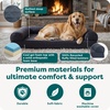 image:imageFurhaven Cooling Gel Dog Bed for Large Dogs w Removable Bolsters amp Washable Cover For Dogs Up to 95 lbs  Luxe Faux Fur amp Performance Linen Sofa  Charcoal JumboXLIron Gray