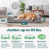 image:imageFurhaven Cooling Gel Dog Bed for Large Dogs w Removable Bolsters amp Washable Cover For Dogs Up to 95 lbs  Luxe Faux Fur amp Performance Linen Sofa  Charcoal JumboXLSilver Gray