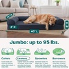 image:imageFurhaven Cooling Gel Dog Bed for Large Dogs w Removable Bolsters amp Washable Cover For Dogs Up to 95 lbs  Luxe Faux Fur amp Performance Linen Sofa  Charcoal JumboXLIron Gray
