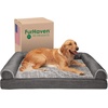 image:imageFurhaven Cooling Gel Dog Bed for Large Dogs w Removable Bolsters amp Washable Cover For Dogs Up to 95 lbs  Luxe Faux Fur amp Performance Linen Sofa  Charcoal JumboXLCharcoal