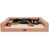 image:imageFurhaven Cooling Gel Dog Bed for Large Dogs w Removable Bolsters amp Washable Cover For Dogs Up to 95 lbs  Luxe Faux Fur amp Performance Linen Sofa  Charcoal JumboXLCamel