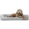 image:imageFurhaven Cooling Gel Dog Bed for Large Dogs w Removable Bolsters amp Washable Cover For Dogs Up to 95 lbs  Luxe Faux Fur amp Performance Linen Sofa  Charcoal JumboXLSilver Gray