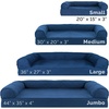 image:imageFurhaven Cooling Gel Dog Bed for Large Dogs w Removable Bolsters amp Washable Cover For Dogs Up to 95 lbs  Luxe Faux Fur amp Performance Linen Sofa  Charcoal JumboXLNavy Blue