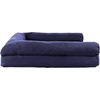 image:imageFurhaven Cooling Gel Dog Bed for Large Dogs w Removable Bolsters amp Washable Cover For Dogs Up to 95 lbs  Luxe Faux Fur amp Performance Linen Sofa  Charcoal JumboXLNavy Blue