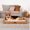 image:imageFurhaven Cooling Gel Dog Bed for Large Dogs w Removable Bolsters amp Washable Cover For Dogs Up to 95 lbs  Luxe Faux Fur amp Performance Linen Sofa  Charcoal JumboXLCamel
