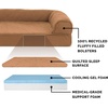 image:imageFurhaven Cooling Gel Dog Bed for Large Dogs w Removable Bolsters amp Washable Cover For Dogs Up to 95 lbs  Luxe Faux Fur amp Performance Linen Sofa  Charcoal JumboXLToasted Brown