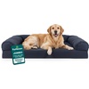 image:imageFurhaven Cooling Gel Dog Bed for Large Dogs w Removable Bolsters amp Washable Cover For Dogs Up to 95 lbs  Luxe Faux Fur amp Performance Linen Sofa  Charcoal JumboXLIron Gray
