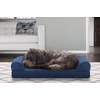 image:imageFurhaven Cooling Gel Dog Bed for Large Dogs w Removable Bolsters amp Washable Cover For Dogs Up to 95 lbs  Luxe Faux Fur amp Performance Linen Sofa  Charcoal JumboXLNavy Blue