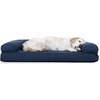 image:imageFurhaven Cooling Gel Dog Bed for Large Dogs w Removable Bolsters amp Washable Cover For Dogs Up to 95 lbs  Luxe Faux Fur amp Performance Linen Sofa  Charcoal JumboXLNavy Blue