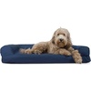 image:imageFurhaven Cooling Gel Dog Bed for Large Dogs w Removable Bolsters amp Washable Cover For Dogs Up to 95 lbs  Luxe Faux Fur amp Performance Linen Sofa  Charcoal JumboXLNavy Blue
