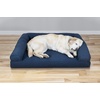 image:imageFurhaven Cooling Gel Dog Bed for Large Dogs w Removable Bolsters amp Washable Cover For Dogs Up to 95 lbs  Luxe Faux Fur amp Performance Linen Sofa  Charcoal JumboXLNavy Blue