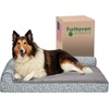 image:imageFurhaven Cooling Gel Dog Bed for Large Dogs w Removable Bolsters amp Washable Cover For Dogs Up to 95 lbs  Pinsonic Quilted Paw L Shaped Chaise  Titanium JumboXLPlush  Almond Print Gray Almonds