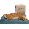 image:imageFurhaven Cooling Gel Dog Bed for Large Dogs w Removable Bolsters amp Washable Cover For Dogs Up to 95 lbs  Pinsonic Quilted Paw L Shaped Chaise  Titanium JumboXLQuilted Paw Bluestone