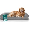 image:imageFurhaven Cooling Gel Dog Bed for Large Dogs w Removable Bolsters amp Washable Cover For Dogs Up to 95 lbs  Pinsonic Quilted Paw L Shaped Chaise  Titanium JumboXLTwoTone Faux Fur  Suede Stone Gray