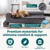 image:imageFurhaven Cooling Gel Dog Bed for Large Dogs w Removable Bolsters amp Washable Cover For Dogs Up to 95 lbs  Pinsonic Quilted Paw L Shaped Chaise  Titanium JumboXLPlush  Velvet Deep Sapphire