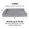 image:imageFurhaven Cooling Gel Dog Bed for Large Dogs w Removable Bolsters amp Washable Cover For Dogs Up to 95 lbs  Pinsonic Quilted Paw L Shaped Chaise  Titanium JumboXLPlush  Almond Print Gray Almonds