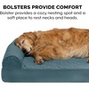 image:imageFurhaven Cooling Gel Dog Bed for Large Dogs w Removable Bolsters amp Washable Cover For Dogs Up to 95 lbs  Pinsonic Quilted Paw L Shaped Chaise  Titanium JumboXLQuilted Paw Bluestone