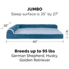 image:imageFurhaven Cooling Gel Dog Bed for Large Dogs w Removable Bolsters amp Washable Cover For Dogs Up to 95 lbs  Pinsonic Quilted Paw L Shaped Chaise  Titanium JumboXLTwoTone Faux Fur  Suede Marine Blue