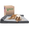 image:imageFurhaven Cooling Gel Dog Bed for Large Dogs w Removable Bolsters amp Washable Cover For Dogs Up to 95 lbs  Pinsonic Quilted Paw L Shaped Chaise  Titanium JumboXLTwoTone Faux Fur  Suede Stone Gray